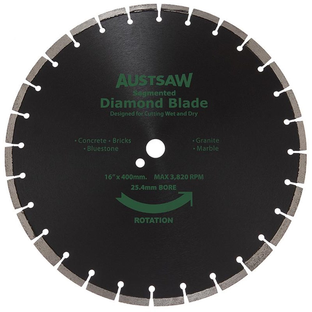Austsaw - 400mm(16in) Diamond Blade Segmented General Purpose - 25.4/20mm Bore - Gen. Purpose
