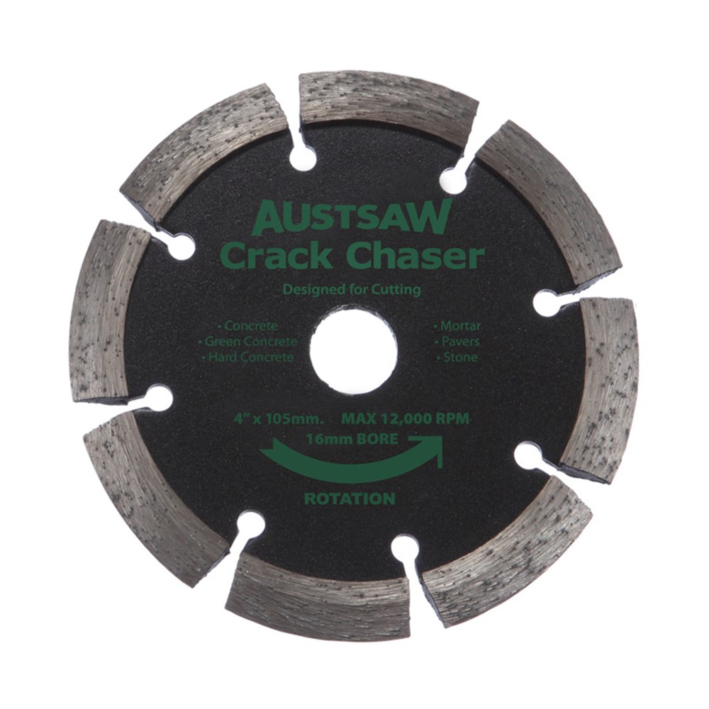 Austsaw - 105mm (4in) Diamond Blade Crack Chaser V Point - 16mm Bore - V Shape