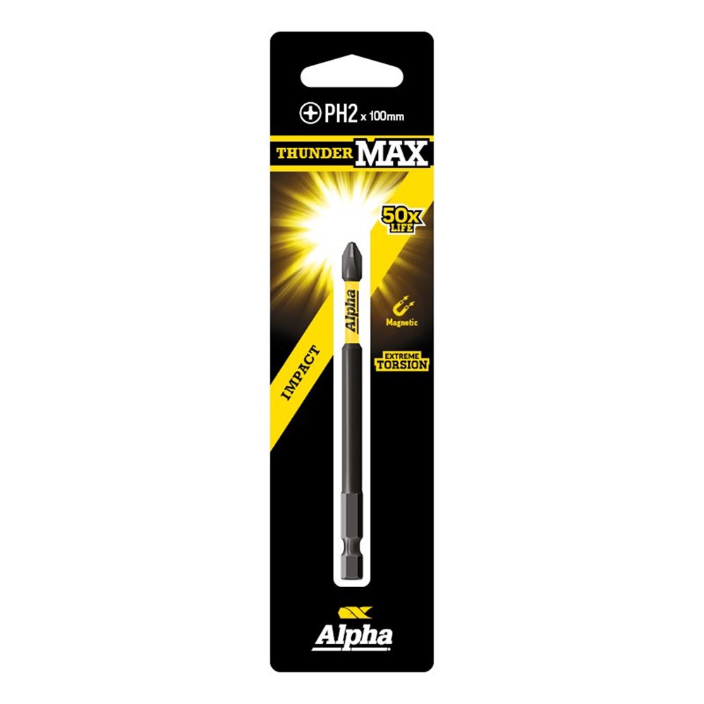[170-CPH2100SM] ThunderMax PH2 x 100mm Impact Power Bit Carded