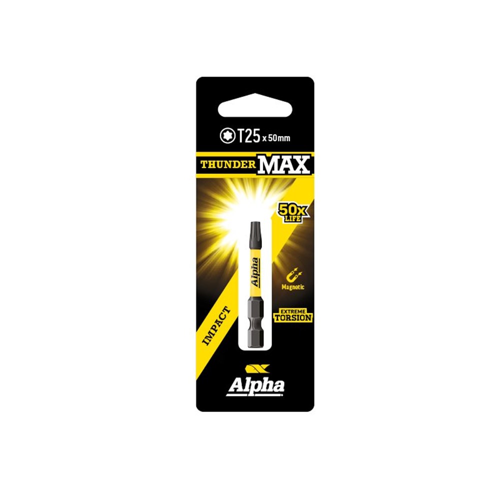 ThunderMax TX25 x 50mm Impact Power Bit Carded