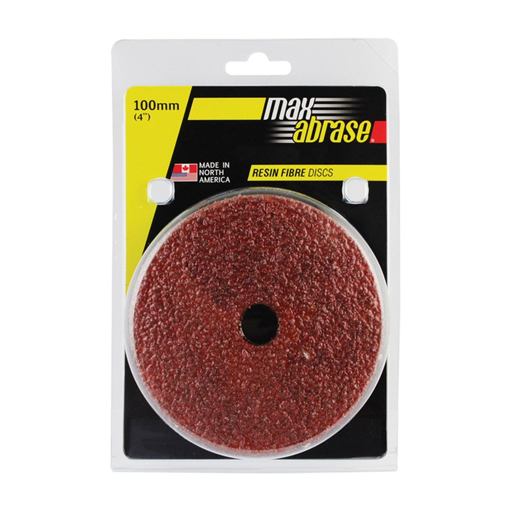 Carded 5 Pack 100mm x B36 Resin Fibre Soft Metal Disc Grit