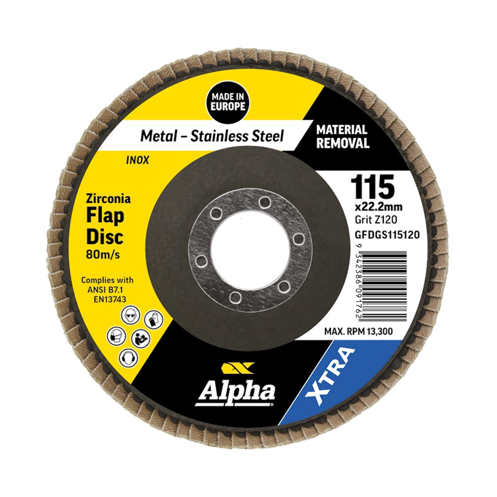 [170-GFDGS115120] Flap Disc 115mm Z120 Grit Zirconia Xtra Bulk
