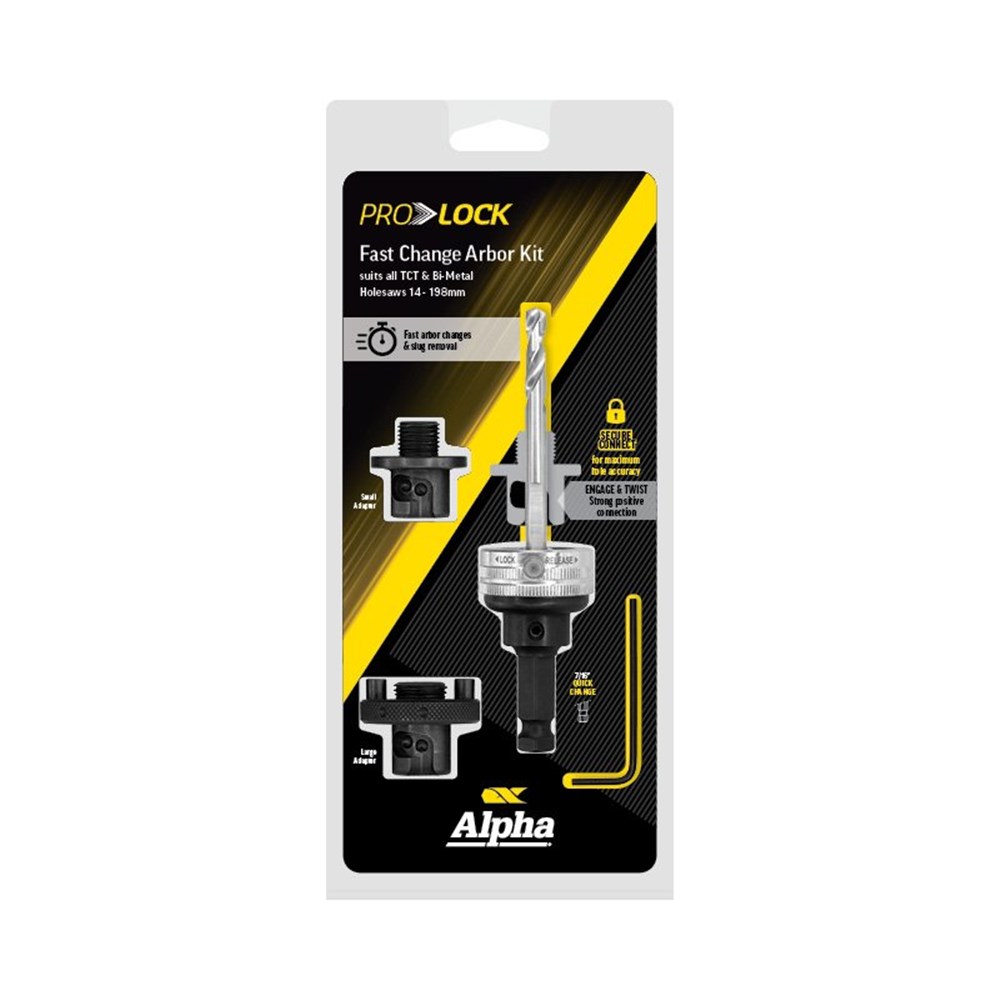 [170-ARB-2QCK] Alpha Pro Lock Quick Change Holesaw Arbor Kit