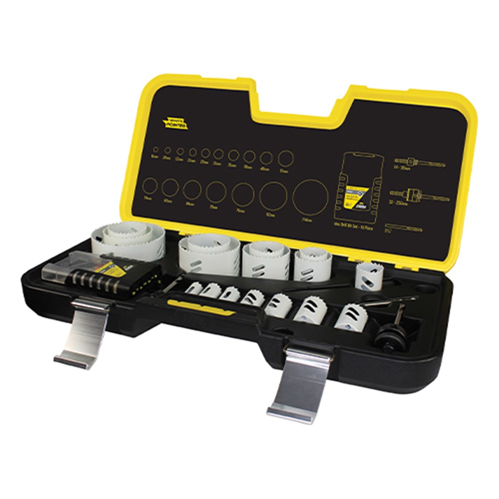 Tradies 21 Piece: Ultimate White Pointer Holesaw Kit