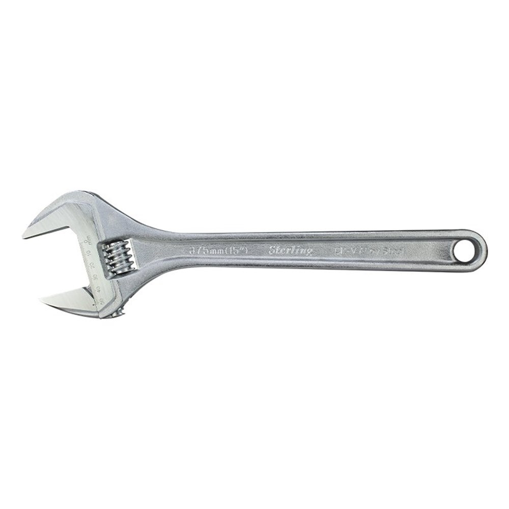 [170-AW-375] Sterling Adjustable Wrench 375mm (15in) Chrome OPP Bag