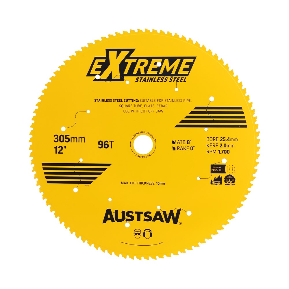 Austsaw Extreme Stainless Steel Blade | 305mm x 25.4 x 96T