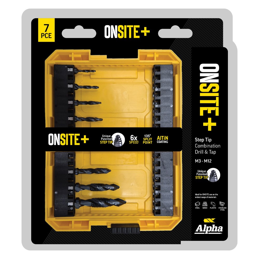 7 Piece | Onsite Plus Combination Drill and Tap Set | M3-M12