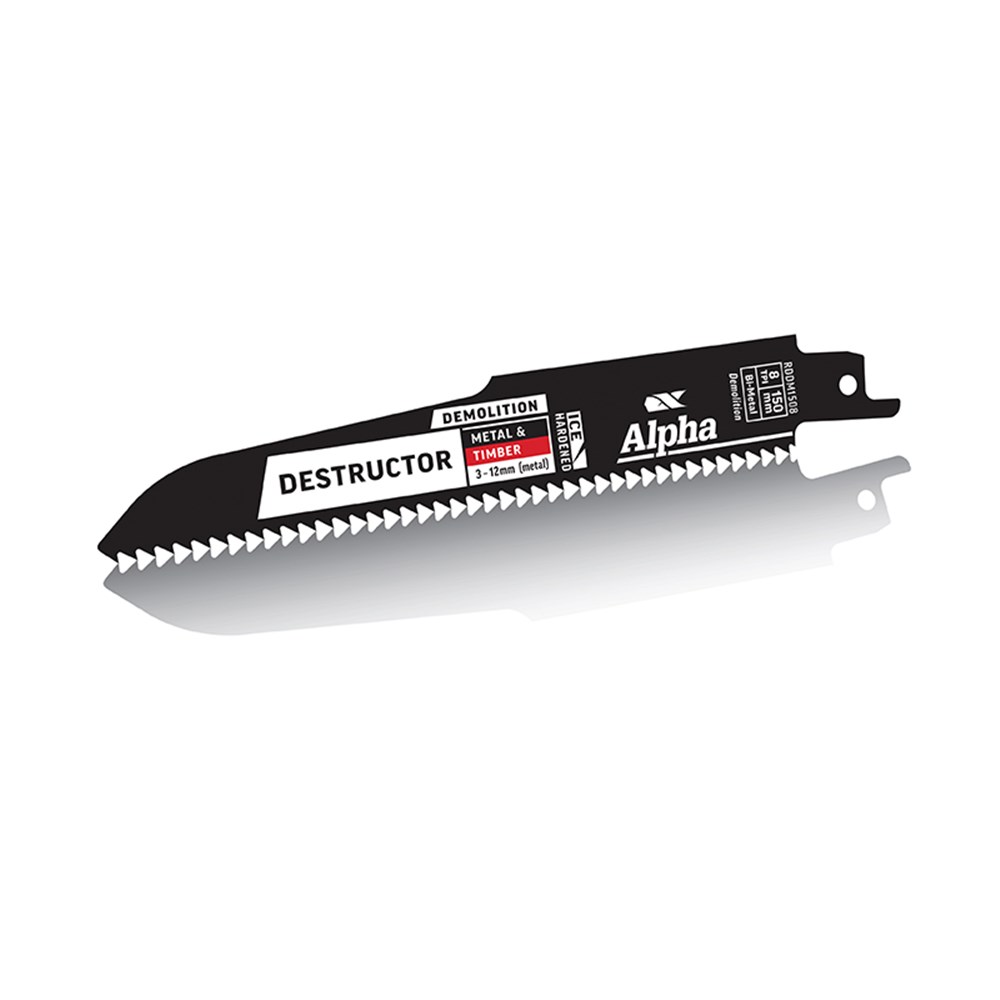 [170-RDDM1508-2] Destructor Demolition - Metal & Timber - Recip Blade, 8 TPI, 150mm - 2 Pack
