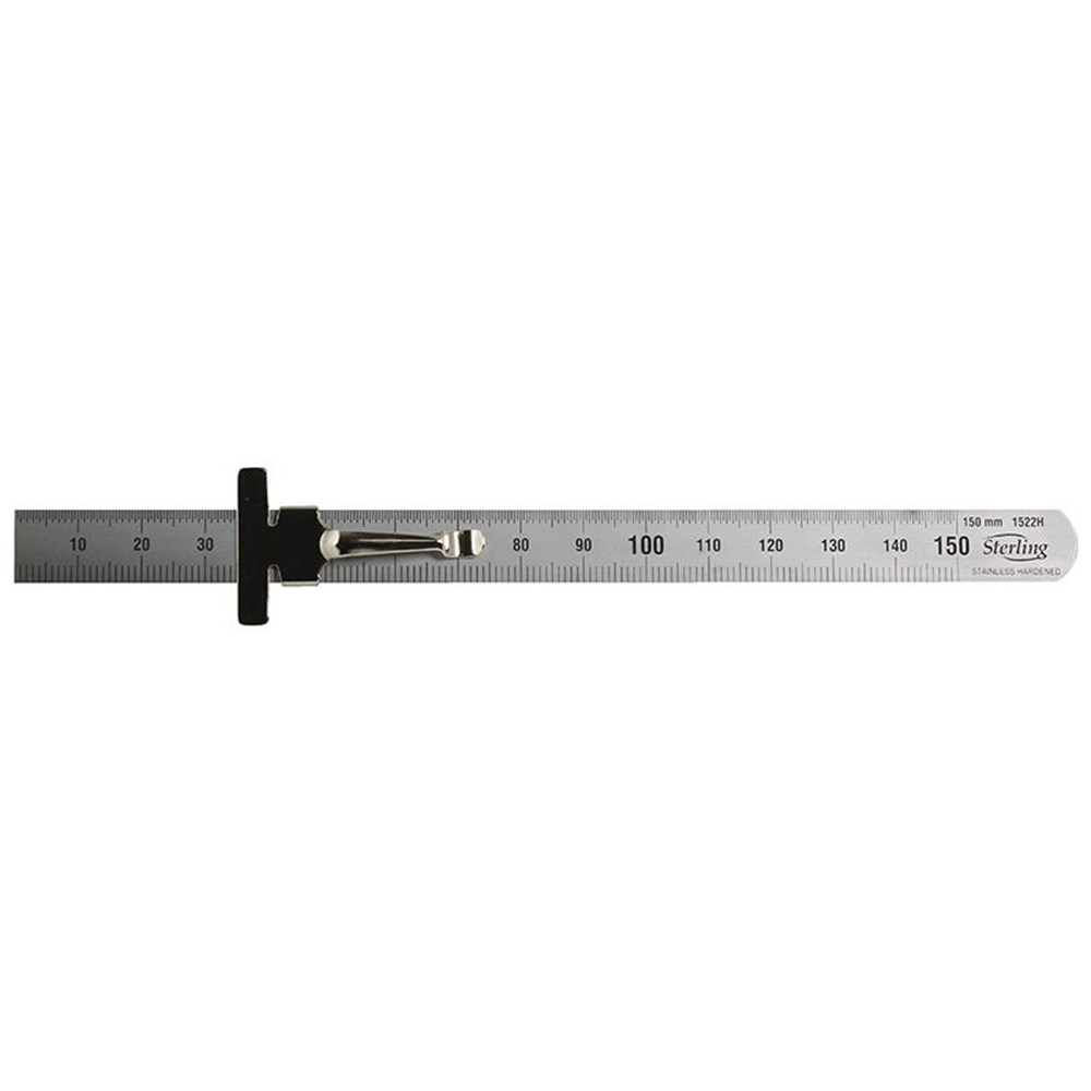 150mm/6 Inch Matt Stainless Rule with Pocket Clip Metric Imperial