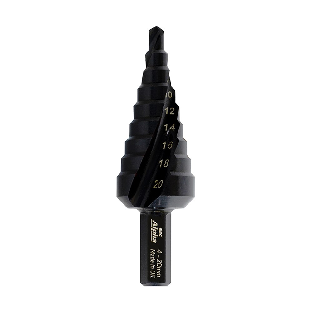 ThunderMax Step Drill Spiral Flute 4-20mm Metric Carded