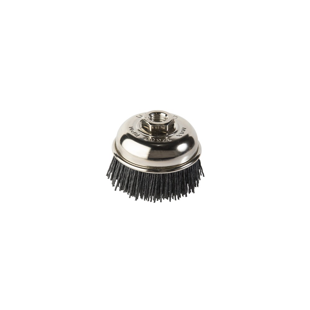 Cup Brush Nylon #80 Grit Silicon Carbide 75mm Dia M14 - Carded