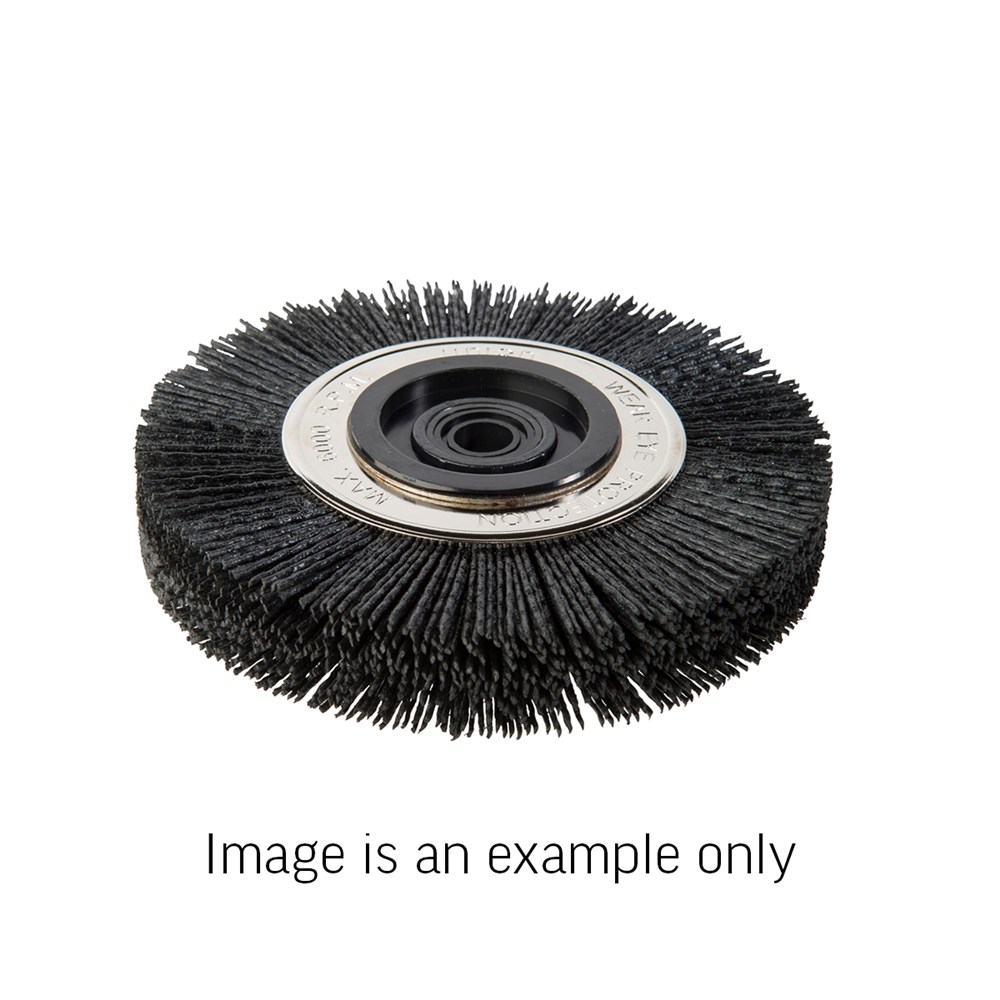 Wheel Brush Nylon #80 Grit Silicon Carbide 200mm Dia x 25mm W 25mm Bore - Carded