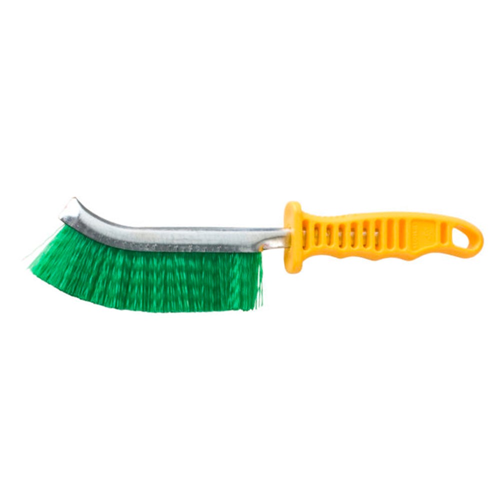 Hand Brush 0.5mm Green PVC Wire Yellow Plastic Handle