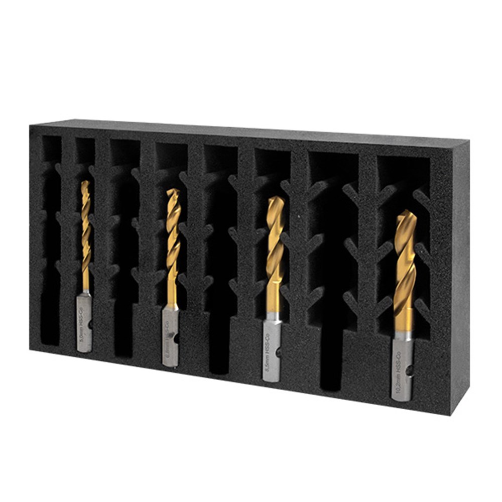 VersaDrive Cobalt Drill Set contains:5,6.8,8.5,10.2mm