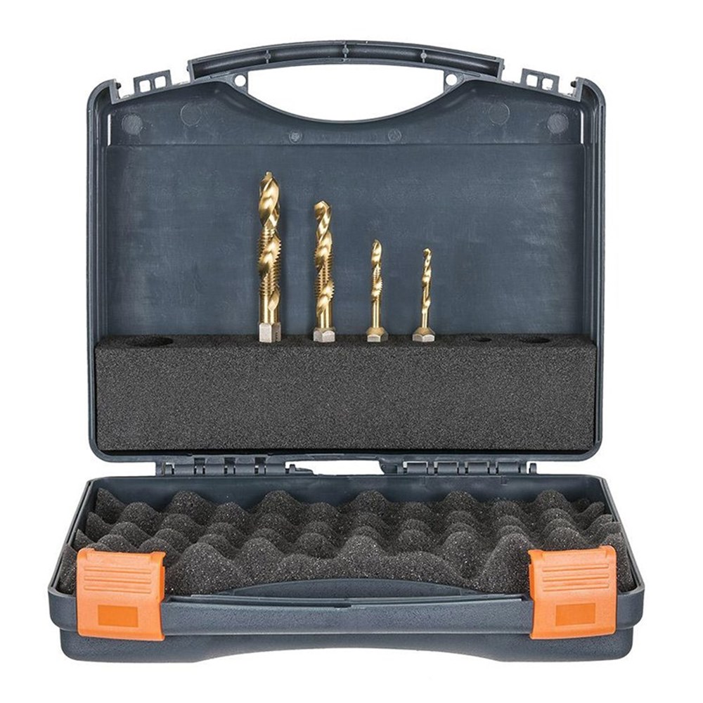 VersaDrive Spiral Flute Combi Drill Tap Set, 1/4, 5/16, 3/8, 1/2 Inch UNC