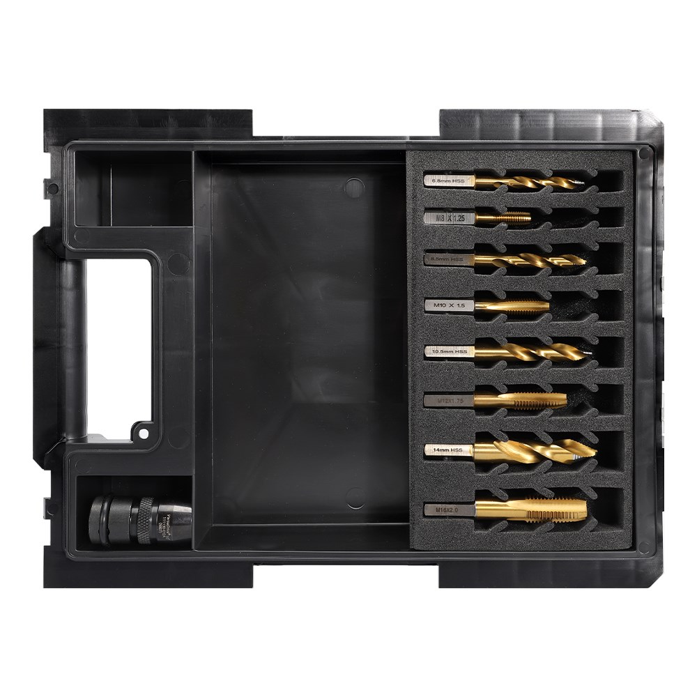 [170-STC-ETOP2-B-HD] VersaDrive 9 Piece Starter Kit | 8 Piece Drill and Tap Set with HD Adaptor