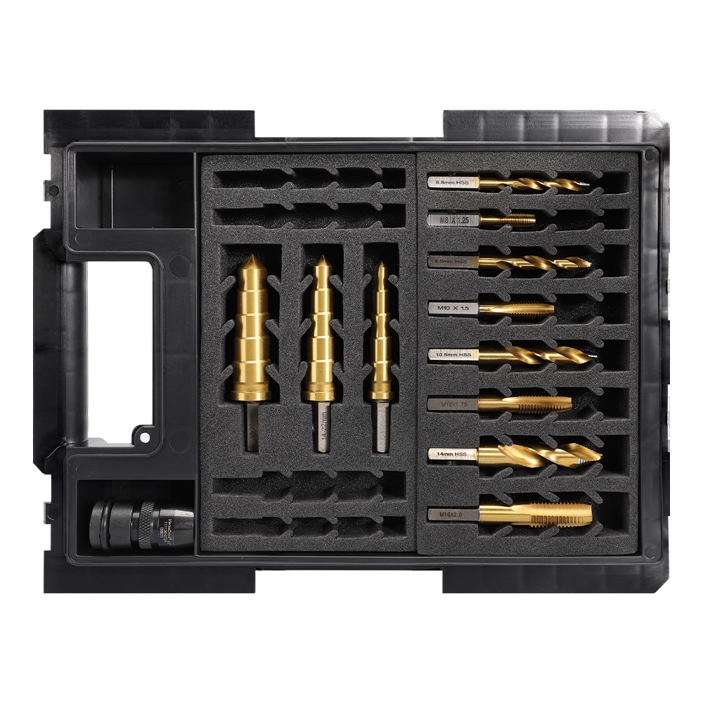 [170-STC-ETOP2-IMPACT-HD] VersaDrive 12 Piece Starter Kit | 8 Piece Drill and Tap Set | 3 Piece ImpactaStep Cutter Set with HD