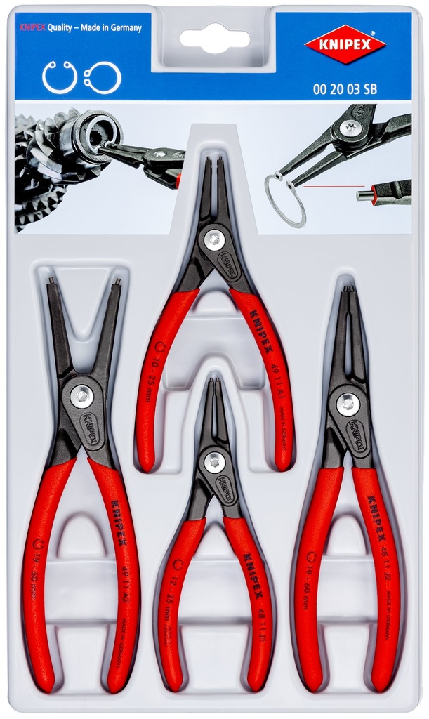 KNIPEX PRECISION CIRCLIP PLIER SET 4PC