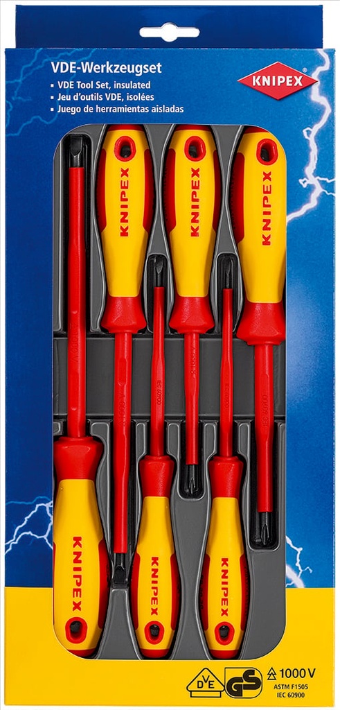 KNIPEX 1000V  SCREWDRIVER SET 6PC