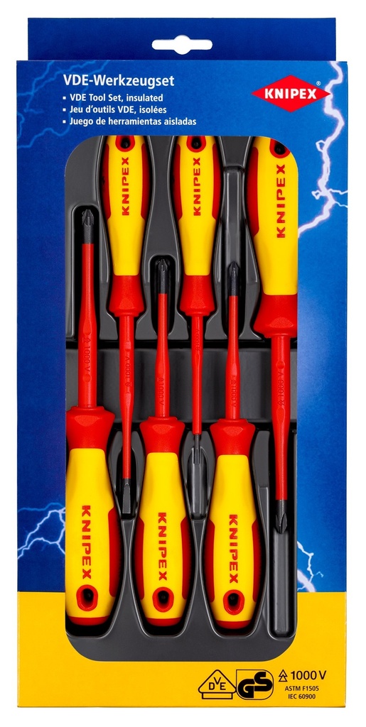 KNIPEX 1000V SL & PHZ SDRIVER SET 6PC-AF