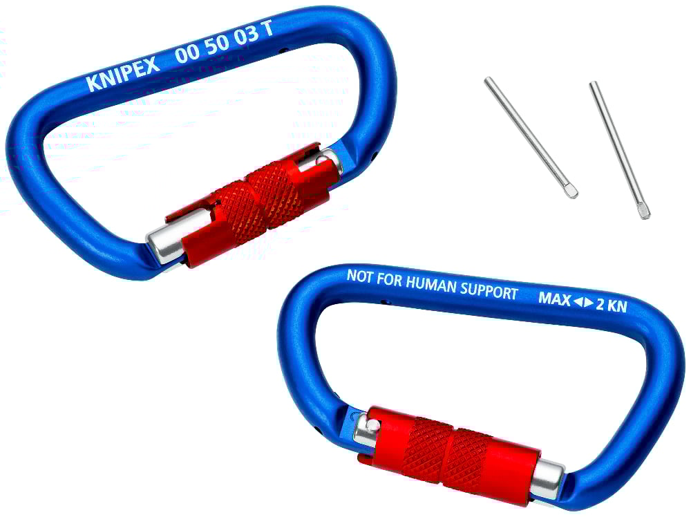 [180-005003TBK] KNIPEX TETHERING CARABINER 2PK