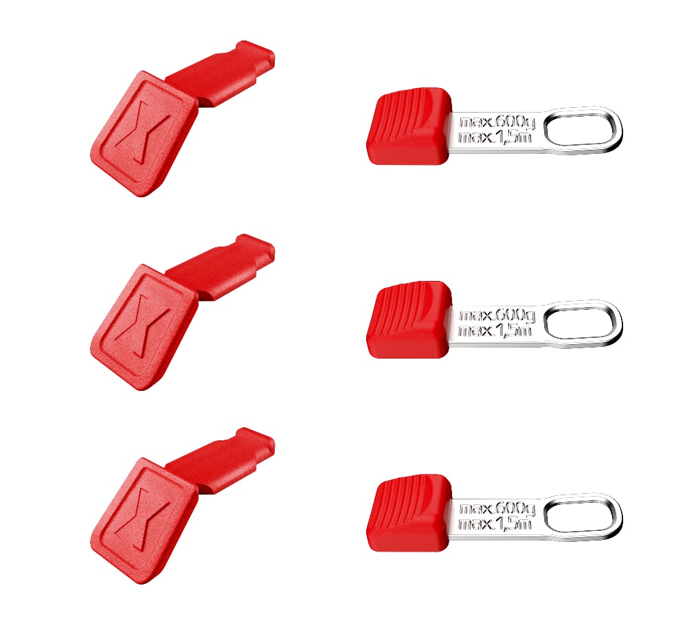 [180-006306TCR] KNIPEXTEND TT & COLOUR CLIPS RED 6PC