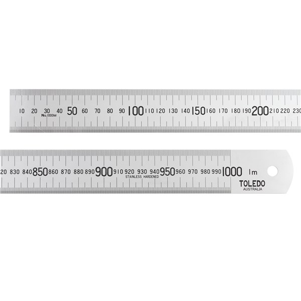 1000M Stainless Steel Single Sided Rule Metric - 1000mm