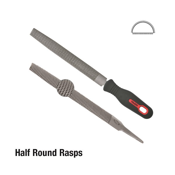 [180-141502BU] 141502BU Half Round Rasp Second Cut - 250mm 6 Pk