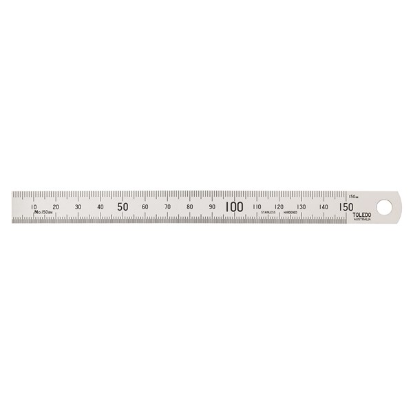 150BM Stainless Steel Single Sided Rule Metric - 150mm
