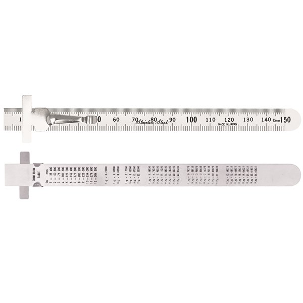 150PCM Pocket Clip Rule Double Sided Metric - 150mm