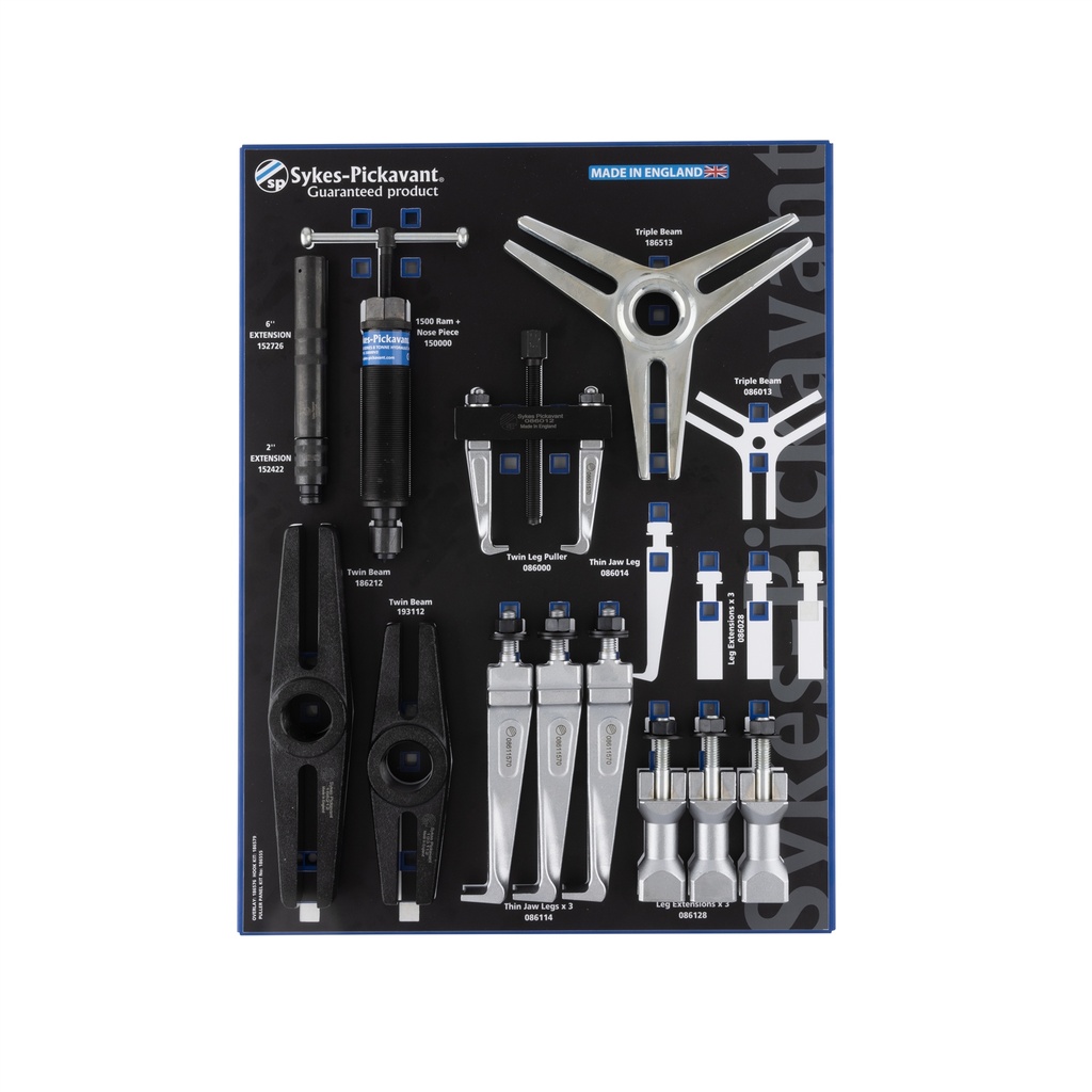 186545 Thin Jaw Hydraulic Puller Kit Twin/Triple Leg (10-225mm)