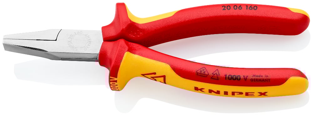 KNIPEX 1000V FLAT NOSE PLIER 160MM