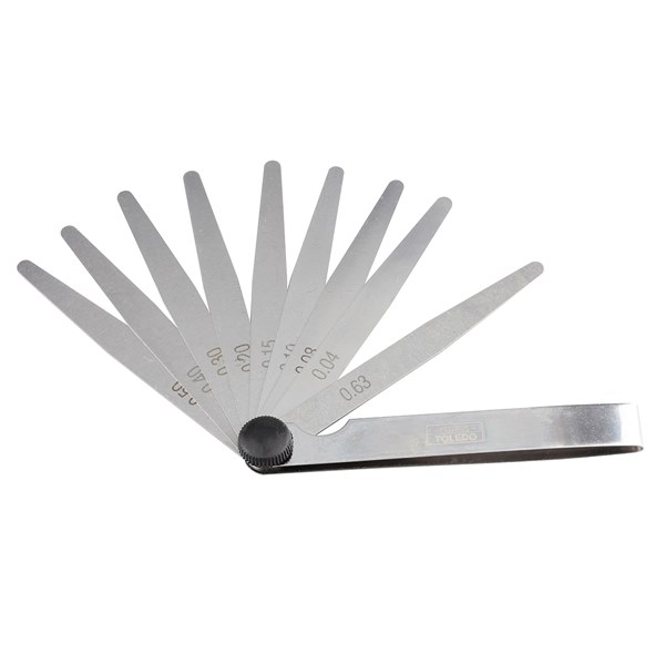 [180-301159] 301159 Tapered Feeler Gauge - 10 Blade Metric (0.04–0.63mm)
