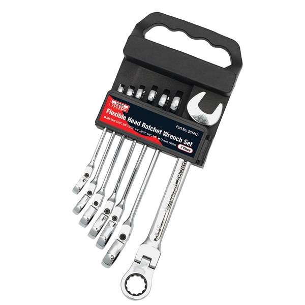 301412 Ratchet Wrench Set Flexible Head - SAE 7 Pc. (5/16"-3/4")