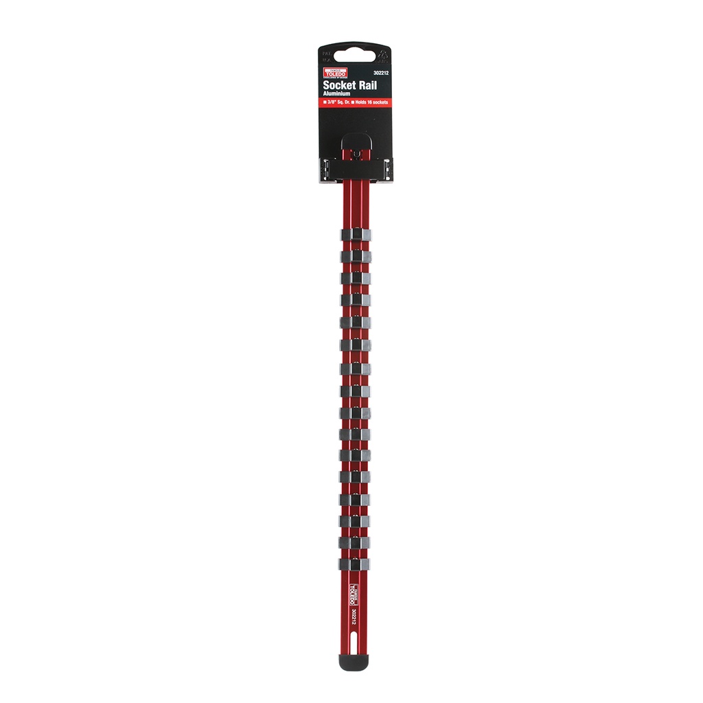 302212 Aluminium Socket Rail 3/8" - Heavy Duty
