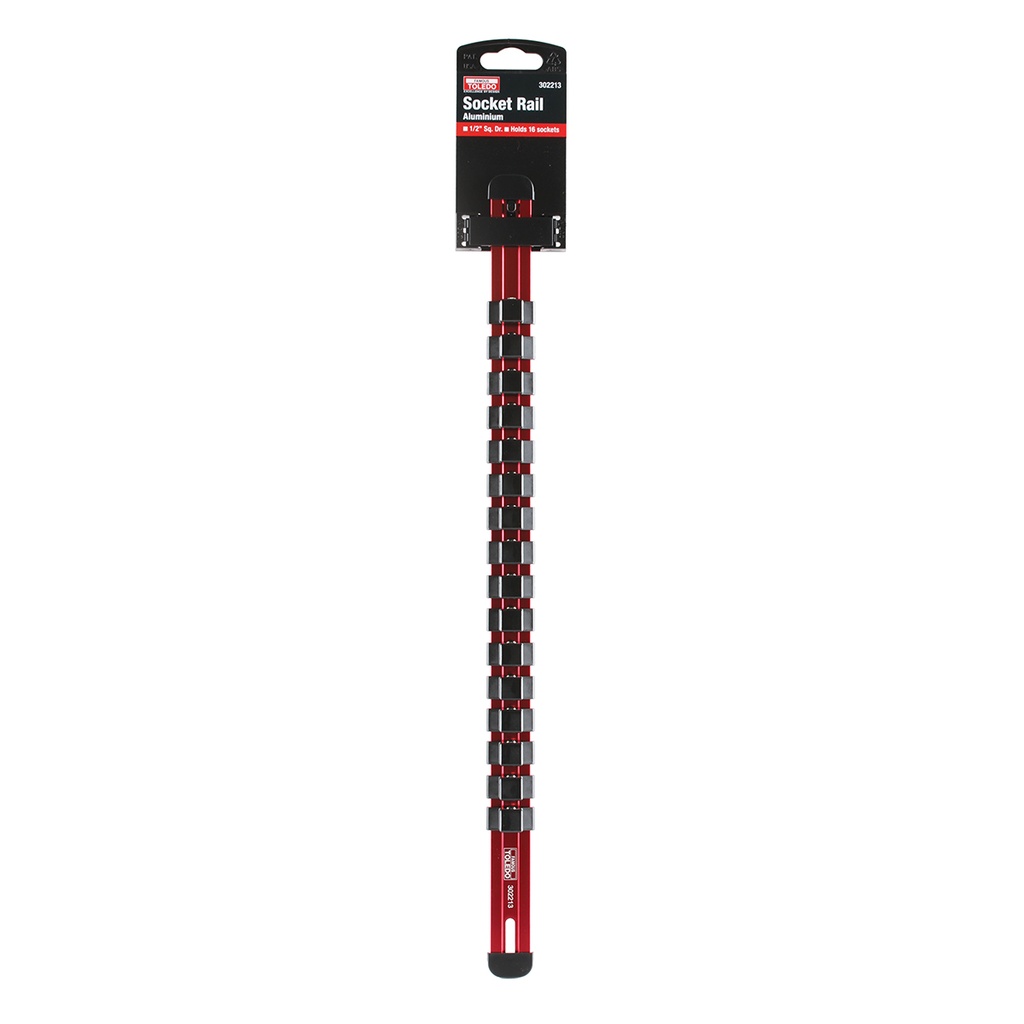 [180-302213] 302213 Aluminium Socket Rail 1/2" - Heavy Duty