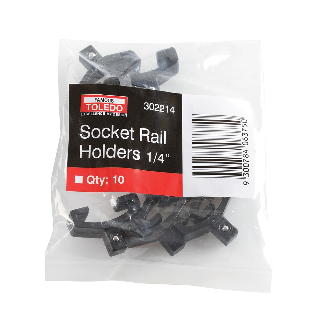 302214 Socket Rail Holders 1/4" - 10 Pack