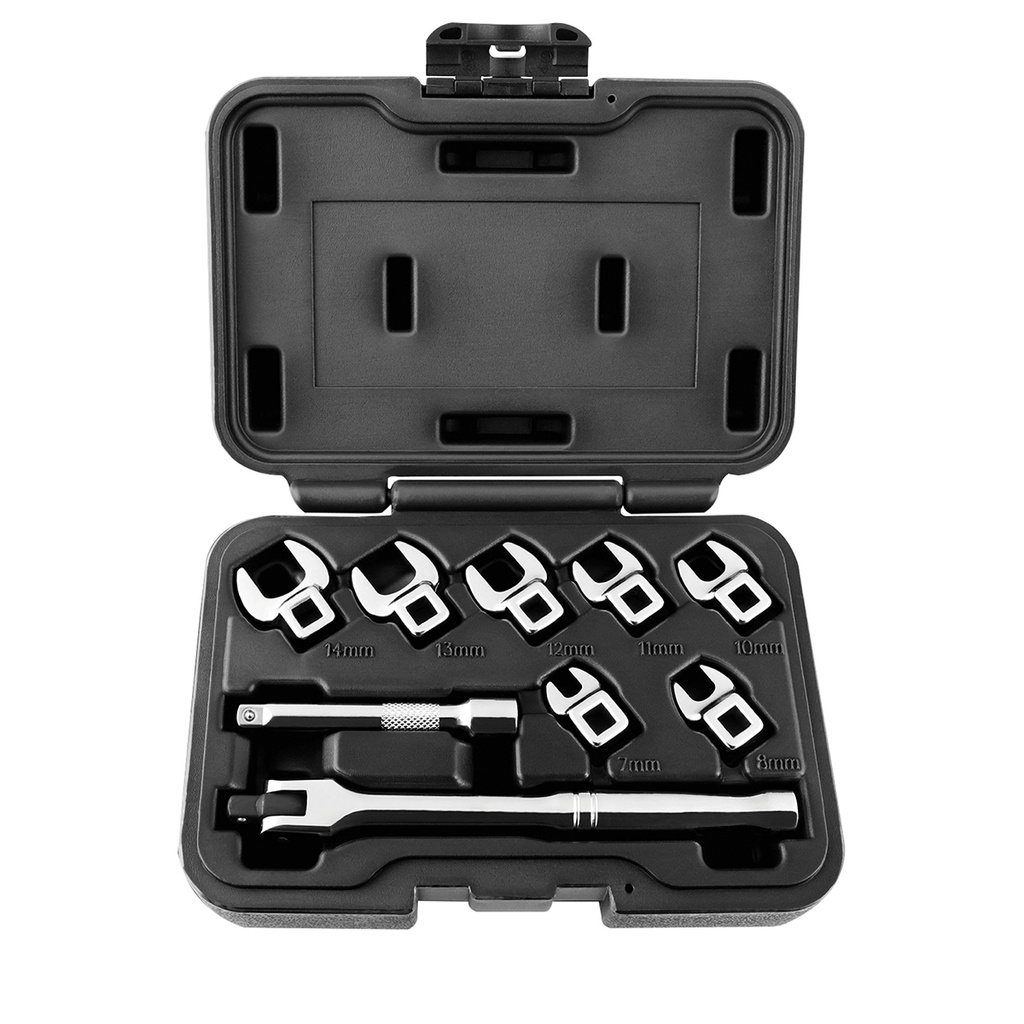 302999 Crowfoot Wrench Set 1/4" - Metric Straight 9 Pc