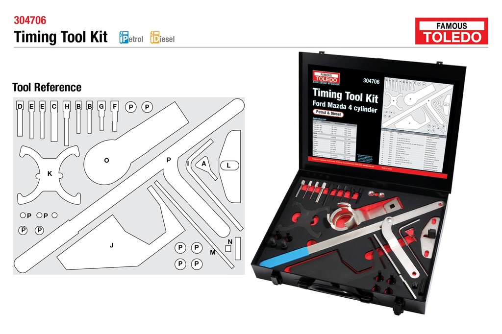 304706 Toledo Timing Tool Kit - Ford & Mazda