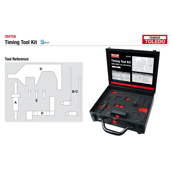 [180-304758] 304758 Toledo Timing Tool Kit - BMW & MINI