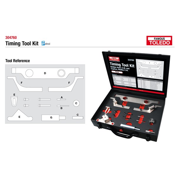[180-304760] 304760 Toledo Timing Tool Kit - Holden (GM)