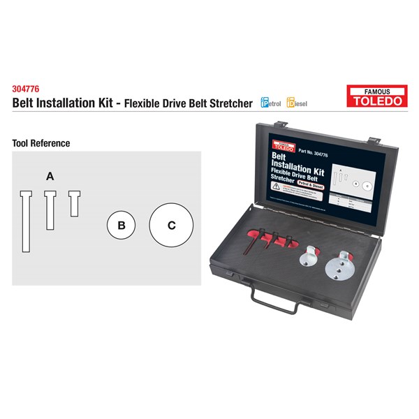 [180-304776] 304776 Toledo Timing Tool Kit - Universal Stretch Belt Tool