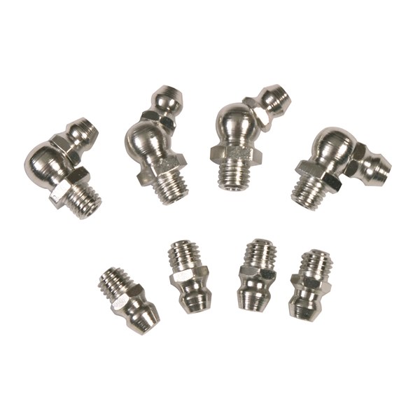 305376 Grease Nipple Stainless Steel - 1/4” – 28 SAE-LT Taper Thread Short 45° (10 Pk.)