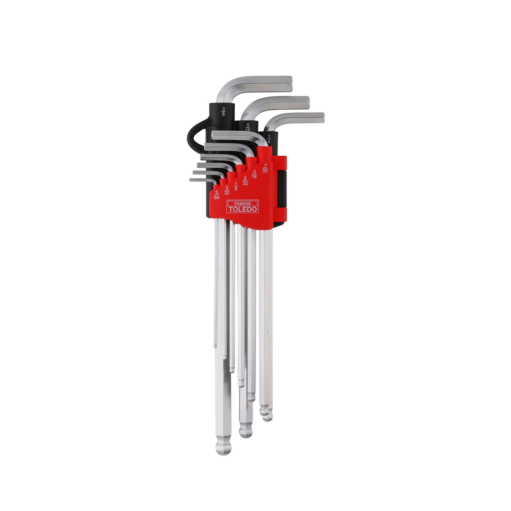 320993 Hex Key Set Ball Point Long Imperial - 9Pc