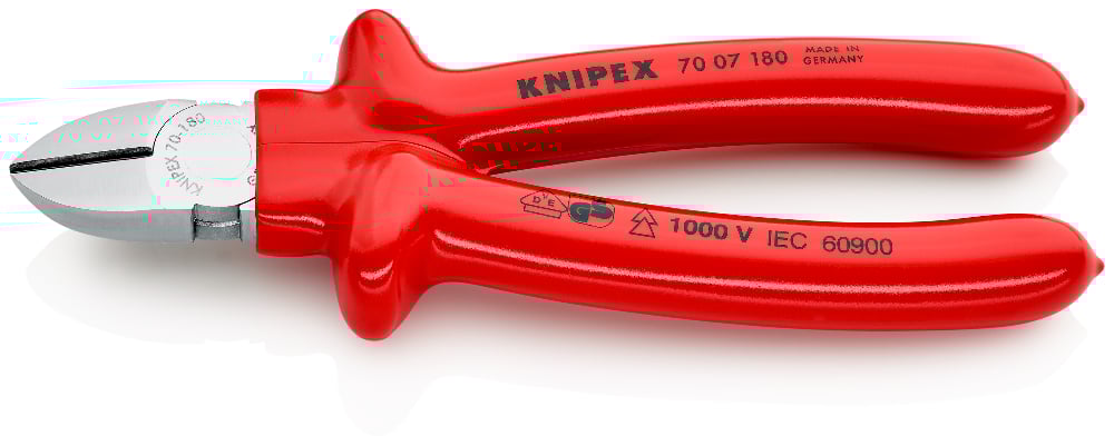 KNIPEX 1000V DIAG CUTTING NIPPERS 180MM