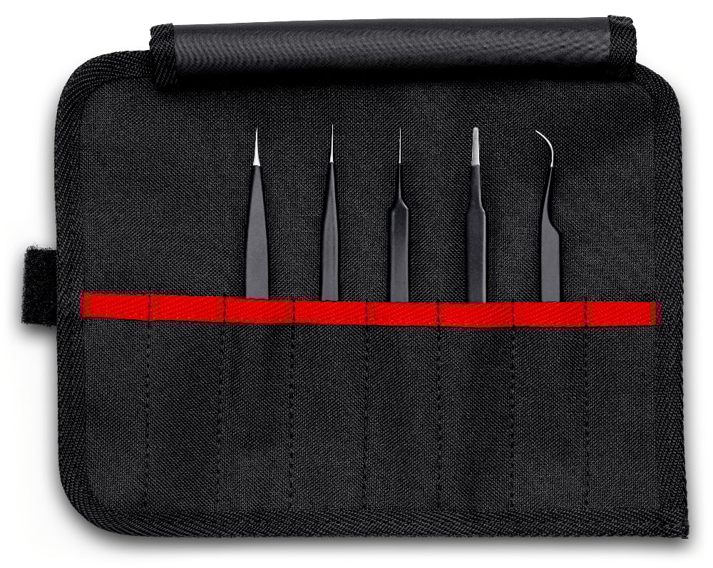 KNIPEX UNI TWEEZER SET ESD 5PC (AF)