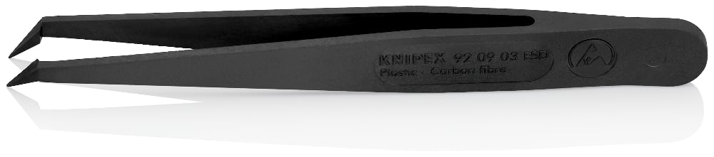 KNIPEX PLASTIC TWEEZERS ESD BLACK (AF)