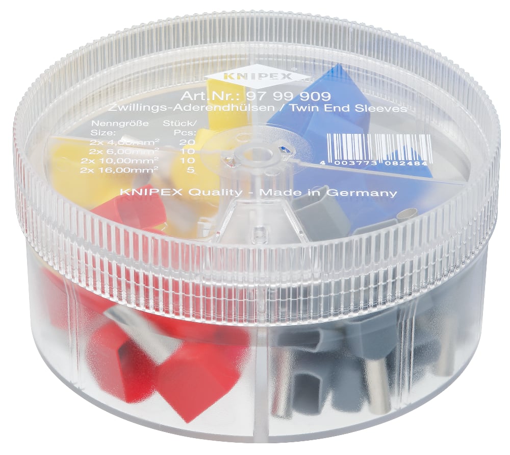[180-9799909] KNIPEX ASSOR BOX TWIN END SLEEVES (AF)