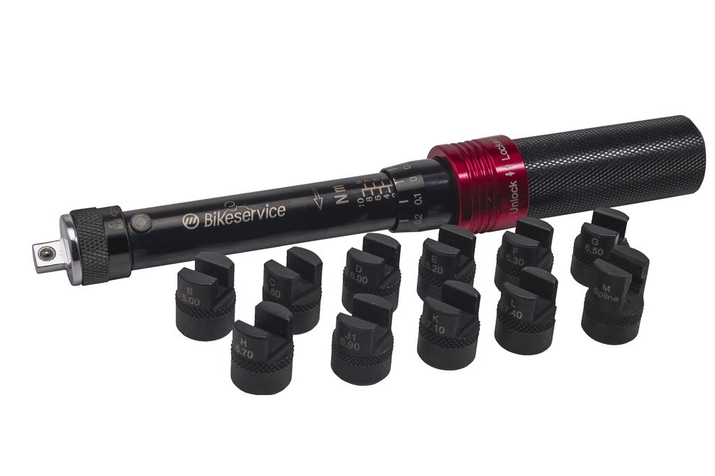 [180-BS70009] BS70009 Spoke Torque Wrench Set - Steel (12 Piece)