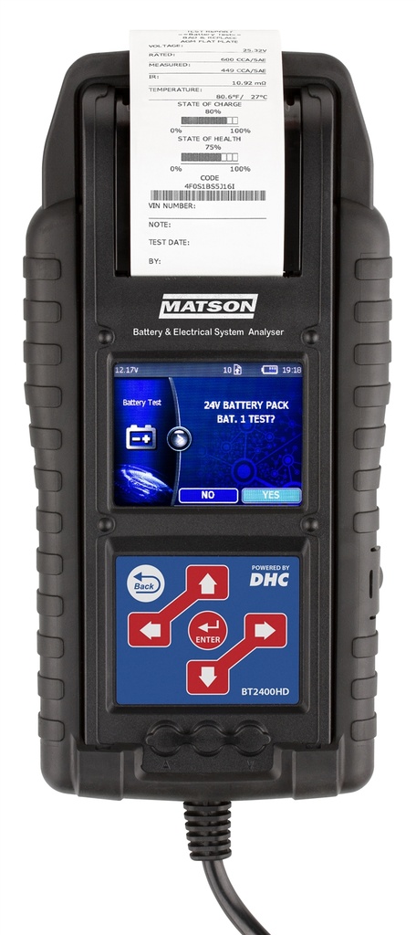 [180-BT2400HD] BT2400HD HEAVY DUTY DIGITAL BATTERY AND SYSTEM TESTER WITH PRINTER